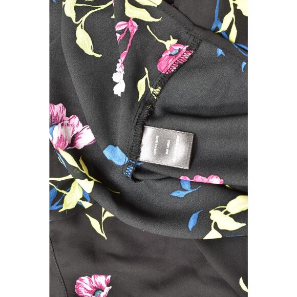 Torrid Plus Size 4 Blouse Black Floral V-Neck 3/4 Sleeve Blouse Top - Picture 5 of 8